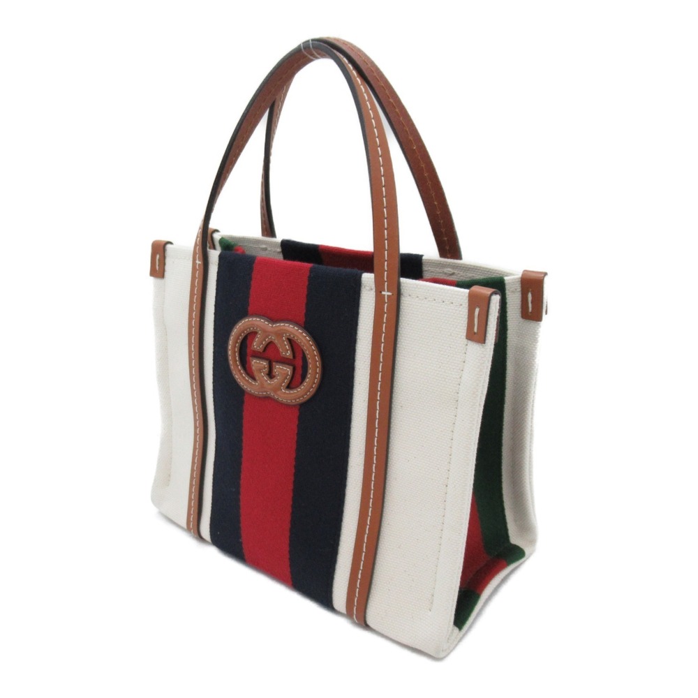 Gucci Web Stripe Interlocking Tote Bag White - image 3